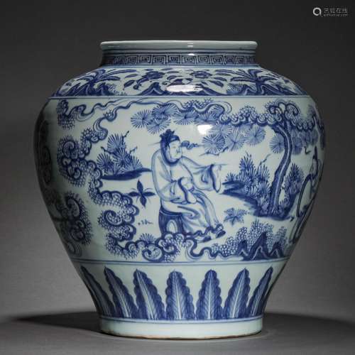 Ming Dynasty,Blue and White Character Large Jar