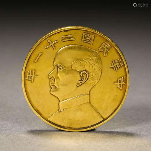 Qing Dynasty,Gold Coin of the 21st Year of Yuan Datou