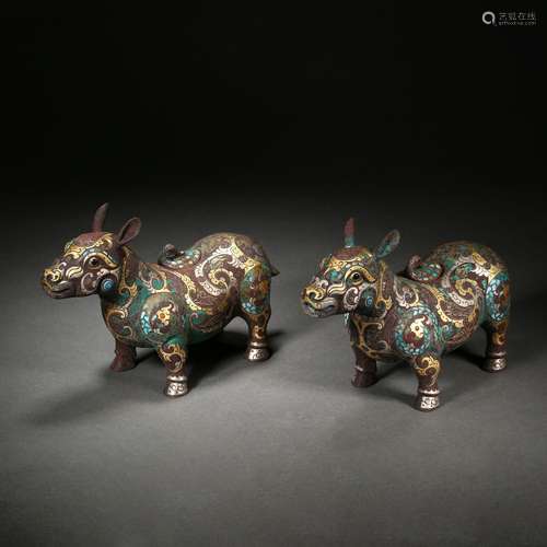 Ming Dynasty or Before,Inlaid Gold and Silver Beast