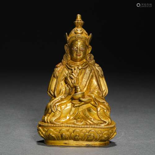 Qing Dynasty,Gilt Buddha Statue