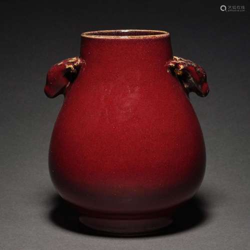 Ming Dynasty or Before,Bean Red Glaze Vessel