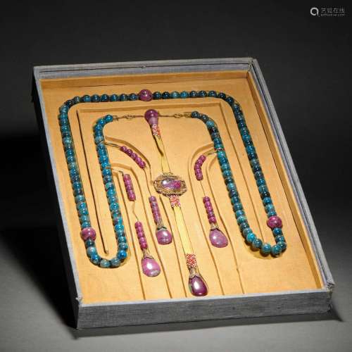 Qing Dynasty,Sapphire Court Beads A Set