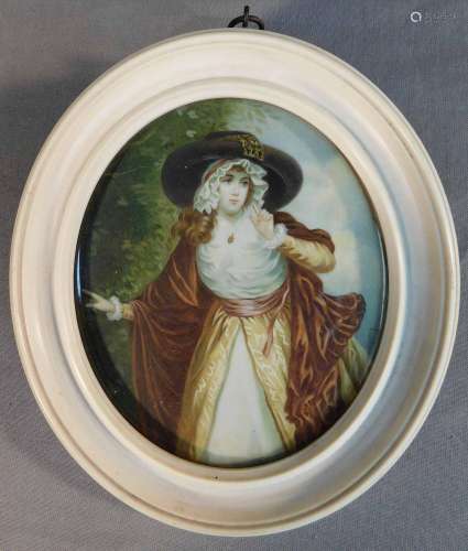 UNSIGNIERT (XVIII - XIX). Barock - Dame mit Hut. Portrait.