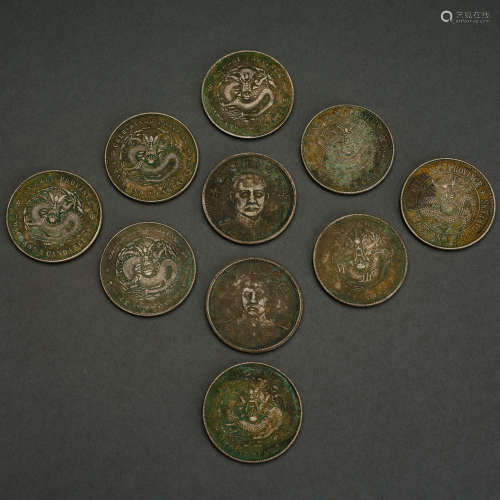中国古代银币  十枚