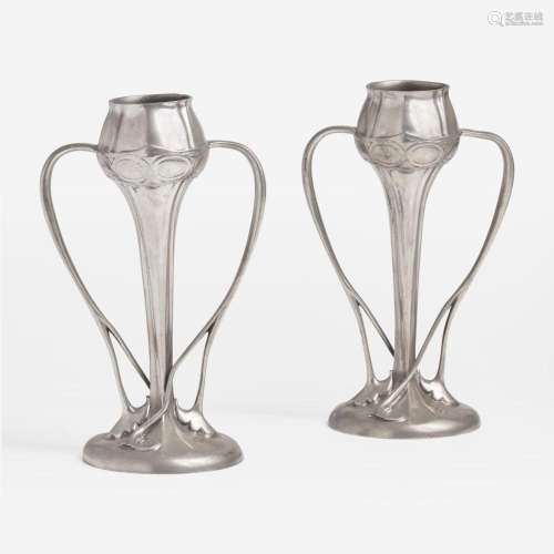 Archibald Knox for Liberty & Co., London Pair of Pewter ...