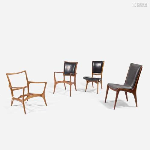 Vladimir Kagan (American, 1927-2016) Four Early Chairs and C...
