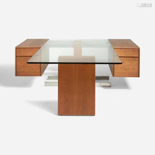 Vladimir Kagan (American, 1927-2016) Glass-Top Cantilevered ...