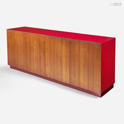 Vladimir Kagan (American, 1927-2016) Walnut and Red Laminate...