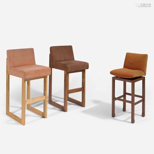 Vladimir Kagan (American, 1927-2016) Two Cubist Bar Chairs a...