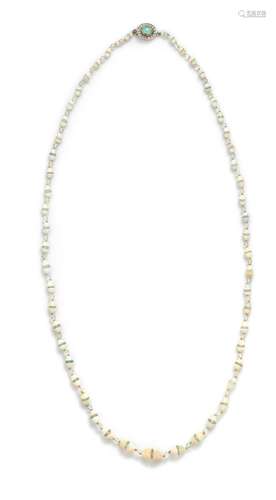 OPAL AND DIAMOND BEAD NECKLACE