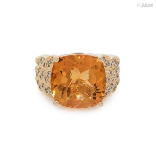 SONIA B., CITRINE AND DIAMOND RING