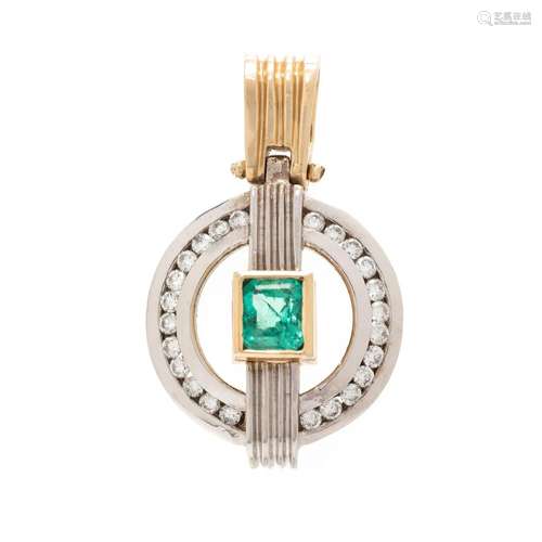 EMERALD AND DIAMOND PENDANT