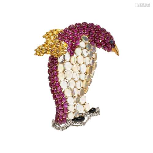 MULTIGEM PENGUIN BROOCH