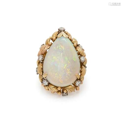 OPAL AND DIAMOND RING