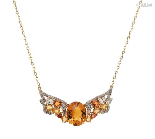 MULTIGEM AND DIAMOND NECKLACE