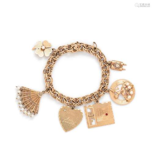 YELLOW GOLD CHARM BRACELET