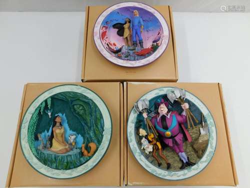 Lot of 3 Walt Disney Pocahontas 3-D Plates