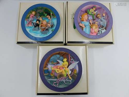 Lot of 3 Walt Disney Peter Pan 3-D Plates