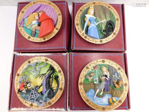 Lot of 4 Walt Disney Sleeping Beauty 3-D Plates