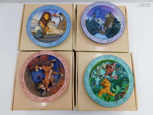 Lot of 4 Walt Disney Lion King 3-D Plates