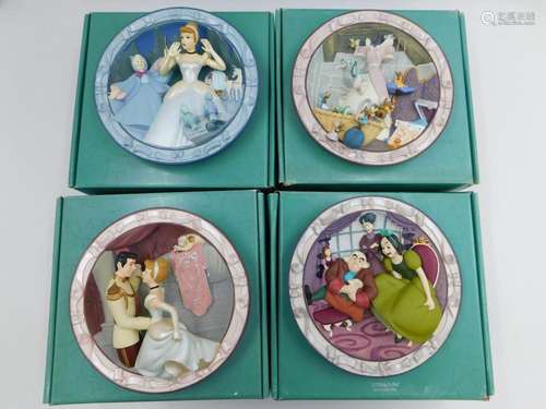 Lot of 4 Walt Disney Cinderella 3-D Plates