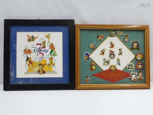 Lot of 2 Disney Framed Pin Sets