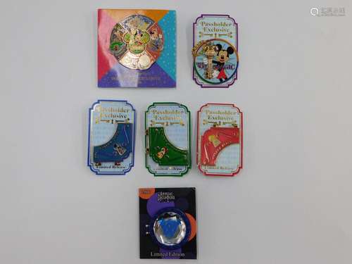 Lot of 6 Disney Passholder Exclusive Pins