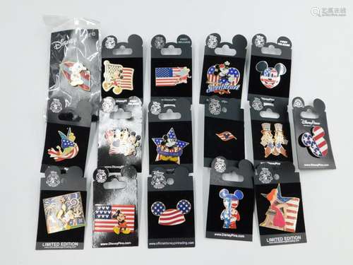 Lot of 16 Disney Patriotic Pins