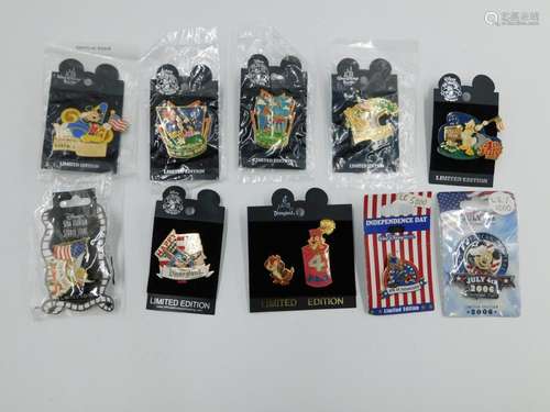 Lot of 10 Limited Edition Disney 4th of July Pins