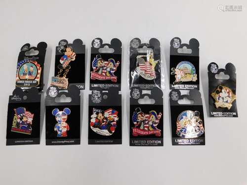 Lot of 11 Patriotic/President's Day Disney Pins