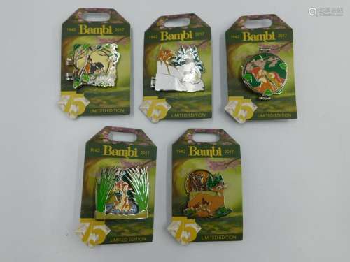 Lot of 5 Bambi 75th Anniversary Limited Edition Pins
