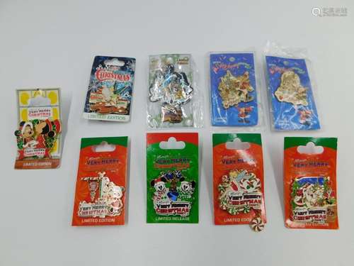 Lot of 9 Disney Mickey Christmas Party Limited Edition Pins