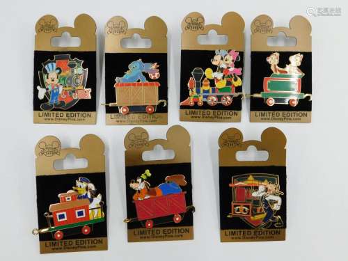 Disney Character Train Pin Set - Complete plus 2 Extras