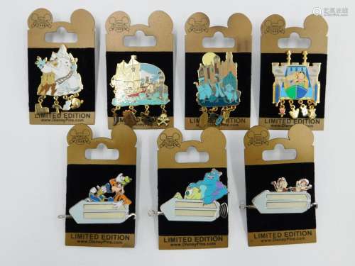 Lot of 7 Disney Gold Card Collection Limited Edition Pins