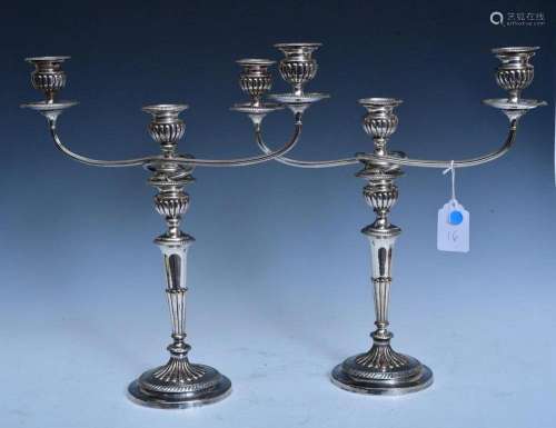 Pair Silver Plated Candelabras