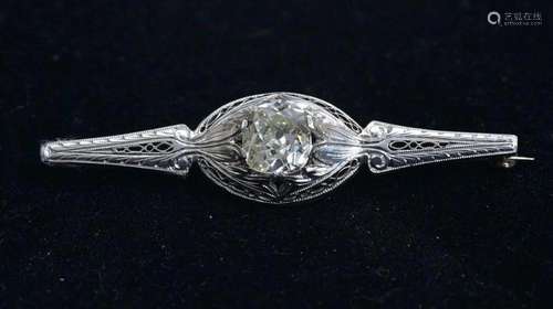 Edwardian Diamond and Platinum Brooch