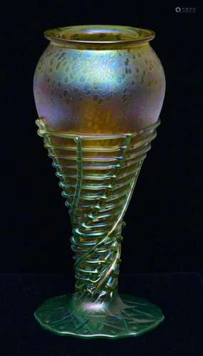 Igor Muller Loetz Style Art Glass Vase