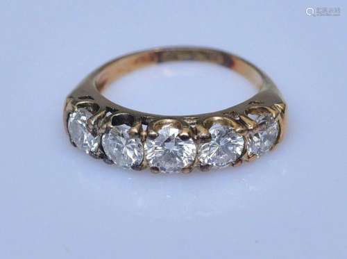 14k Gold Diamond Channel Ring