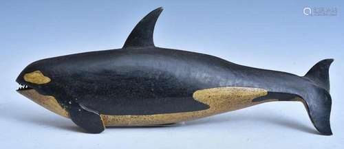 Clark Voorhees Painted Carved Wood Whale