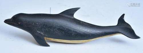 Clark Voorhees Painted Carved Wood Dolphin