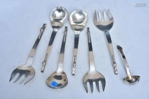 Mexican Sterling Silver Serving Pieces (7)