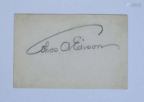 Thomas Edison Pencil Signed Post Card