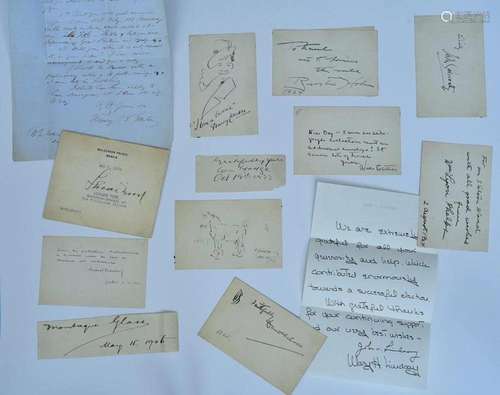 Group 1920's Author and Artist Autographed Cards