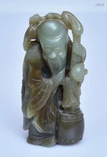 Chinese Carved Jade Figure of a Scholar