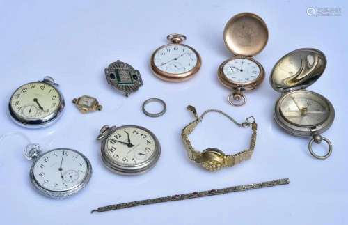 Group of Pocket Watches and Jewelry