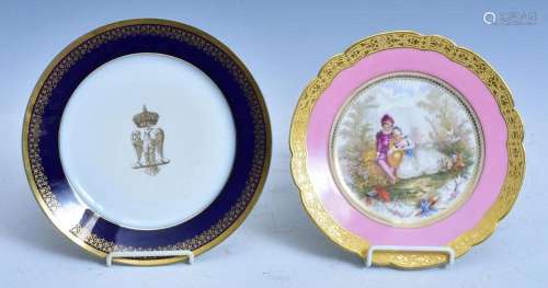 Two Sevres Style Porcelain Plates
