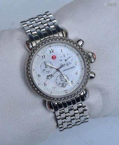 Michele CSX Diamond Chronograph Wrist Watch