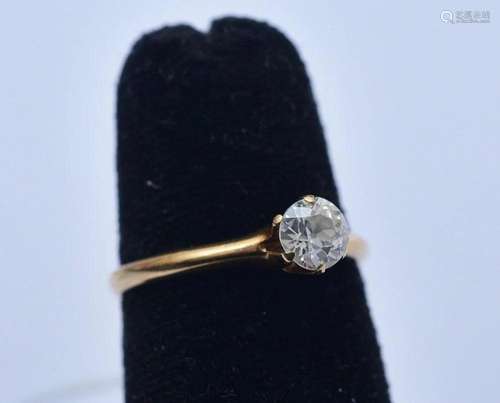 14k Gold Diamond Solitaire Ring