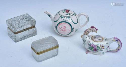 Group: French Teapots and Crystal Boxes