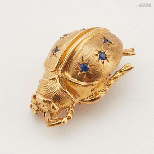 Carl D. Lindstrom 14K Gold Beetle Pin